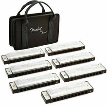Load image into Gallery viewer, Fender Blues Deluxe Harmonica, 7-Pack with Case