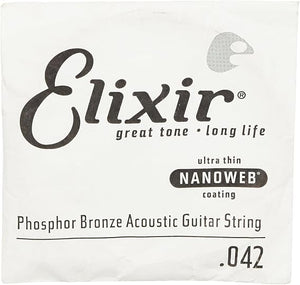Elixir 14142 Acoustic Phosphor Bronze With Nanoweb Coating Single 042