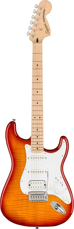 Squier Aff Stratocaster FMT HSS Maple Fingerboard White Pickguard Sienna Sunburst