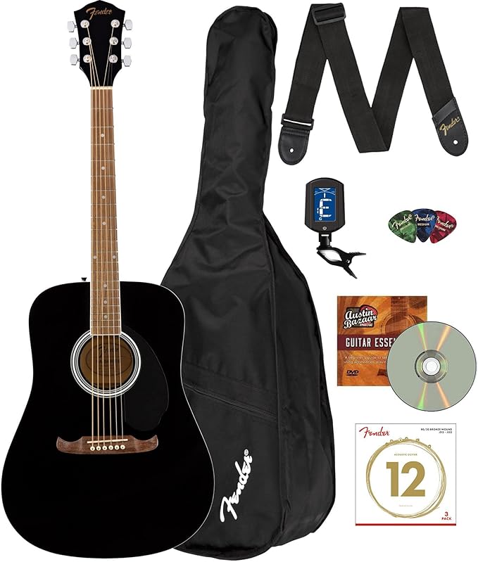 Fender fA-125 Dreadnought Black W/Bag