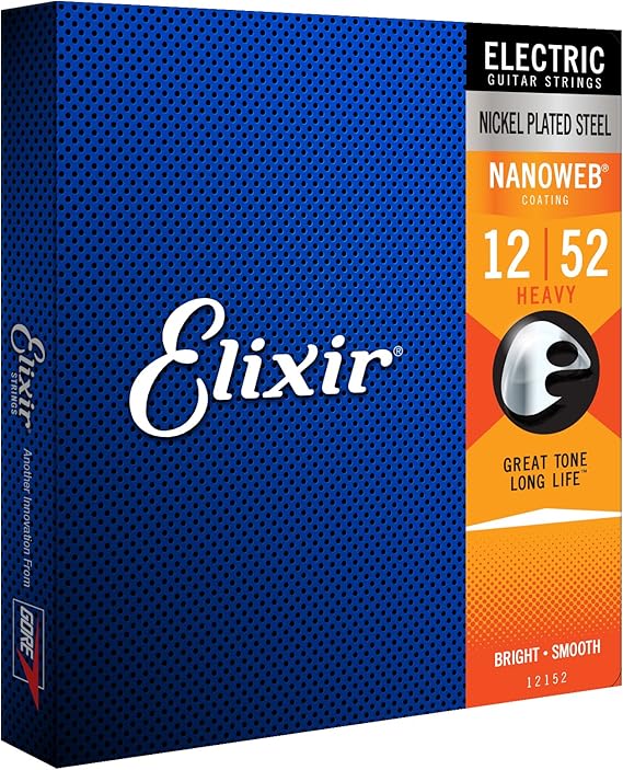 Elixir 12152 Electric Nickel Plated Steel With Nanoweb Coating Heavy (012-052)