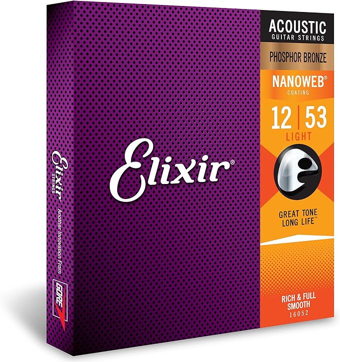 Elixir 16052 Acoustic Phosphor Bronze With Nanoweb Coating Light (012-53)