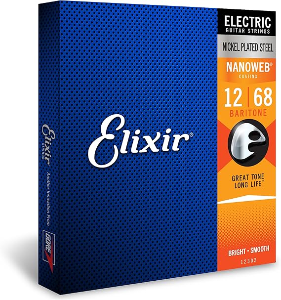 Elixir 12302 Electric Nickel Plated Steel With Nanoweb Coating Baritone (012-068)