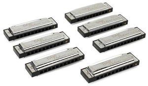 Fender Blues Deluxe Harmonica, 7-Pack with Case