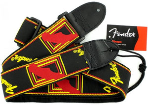 Fender Monogrammed strap Black/Yellow/Red