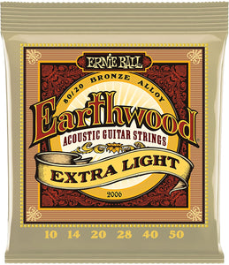 Ernie Ball  2006 Earthwood Extra Light 80/20 Bronze Acoustic Set, .010 - .050