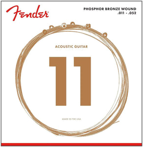 Fender 60CL Phosphor Bronze Acoustic Strings, Custom Light, 11-52