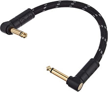 Load image into Gallery viewer, Fender Deluxe Instrument Patch Cable 6inch Black Tweed
