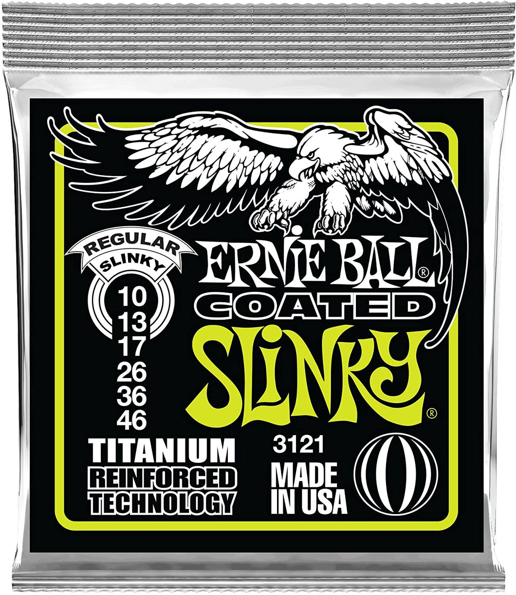 Ernie Ball 3121 Coated Electric Titanium RPS Regular Slinky Set, .010 - .046