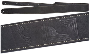 Fender Monogram Leather Strap in Black