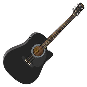Squier SA-105CE Acoustic Electric Guitar Black